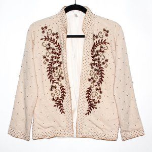 Vintage 80s Embroidered Knit Jacket